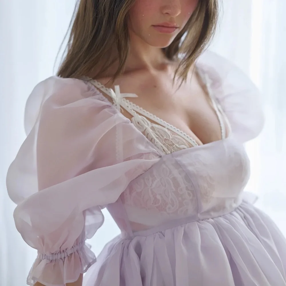 Selkie Thunder Cloud Puff Mini Dress - Picture 1 of 9